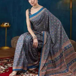 nyrika Women Crepe Printed Saree image 4