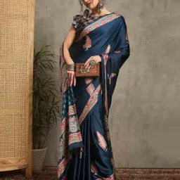 ri-wah Women Printed Saree with Contrast Border image 4