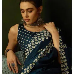 ri-wah Printed Saree with Contrast Border image 4