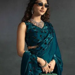ri-wah Women Embellished Saree with Cut-Work Border image 4