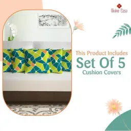 divine casa  Set of 5 Microfiber Square Cushion Cover image 4