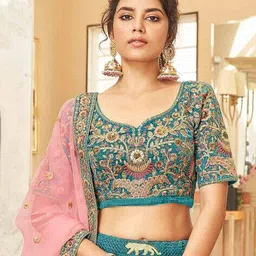 zeel clothing Women Embellished & Embroidery Lehenga Choli Set with Dupatta image 4