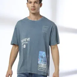 dnmx for trends select Men Placement Print Regular Fit Crew-Neck T-Shirt image 4