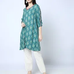 yousta Women Printed A-Line Kurta image 4