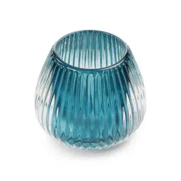 pure home and living Set of 2  Ribbed Glass Tealight Holders - Small image 4