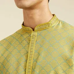 diwas by manyavar Men Checked Regular Fit Kurta image 4