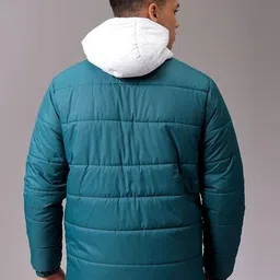 the indian garage co Men Colourblock Slim Fit Winter Jacket image 4