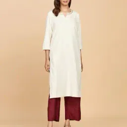 fabindia Relaxed Fit Flat-Front Trousers image 4