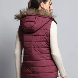monte carlo Women Regular Fit Jacket with Fur Detail image 4