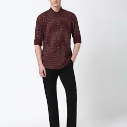 peter england Men Floral Print Slim Fit Cotton Shirt with Patch Pocket image 4