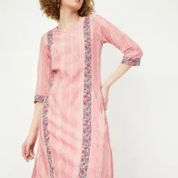 max Women Floral Print Straight Kurta image 4