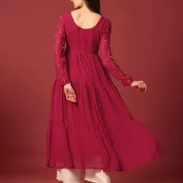 ph poshakhub Women Embroidered No Darts Anarkali Kurta image 4