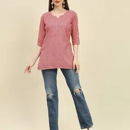 mialo fashion x ag Women Floral Print Pure Cotton Straight Kurti image 4