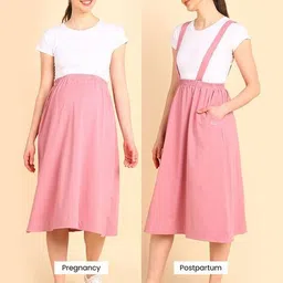 zelena Women Cotton Maternity Midi Skirt image 4