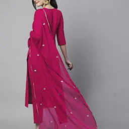 anushansa Women Embroidery Straight Kurta Set image 4