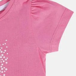 mini klub Girls Typographic Print Round-Neck Cotton Top image 4