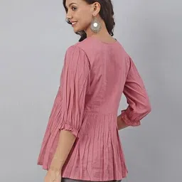 janasya V-Neck Embellished Tunic image 4