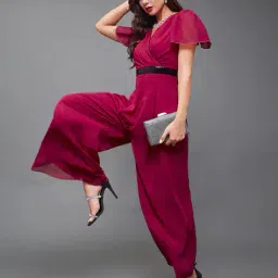 life with pockets Women V-Neck Long Jumpsuit image 4