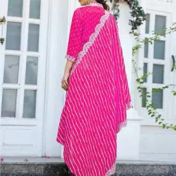 piludi Women Embroidered A-Line Kurta with Pants & Dupatta image 4