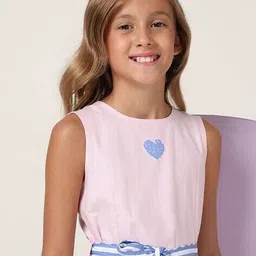 u.s. polo assn. Girls Graphic Print Cotton Fit & Flare Dress image 4