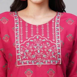 opive fashion hub Women Floral Straight Kurta Set image 4