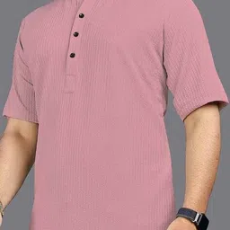 brucella Men Regular Fit Short Kurta with Mandarin Collar  image 4