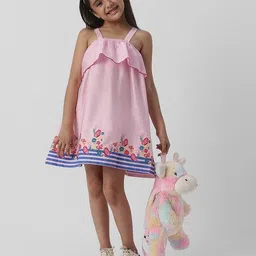 nauti nati Girls Floral Print Square-Neck A-Line Dress image 4