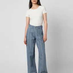 van heusen Women Striped Regular Fit Pants image 4