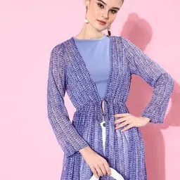 anvi be yourself Printed Shrug with Waist Tie-Up image 4