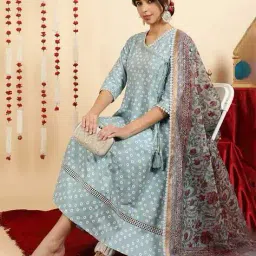 jaipur kurti Women Printed Anarkali Kurta Set image 4