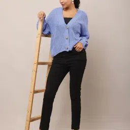 nobarr Women V-Neck Button Closure Cardigan image 4