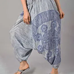 negen Women Floral Print Loose Fit Cotton Harem Pants image 4