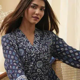 biba Women Floral Print Straight Kurta & Pants with Dupatta image 4