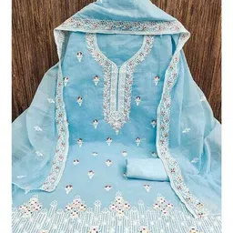 peachmode Women Embroidery Unstitched Dress Material image 4