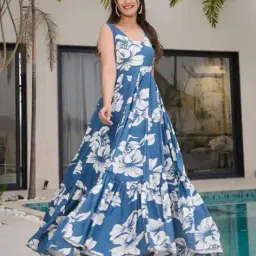 leia Women Floral Print Gown Dress image 4