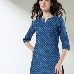 nyrika Women Leheriya Print Straight Kurta image 4