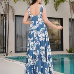 svaraa Women Floral Print Fit & Flared Dress image 4