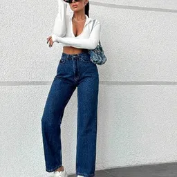 buda jeans co Women Wide Jeans with 5-Pocket Styling image 4