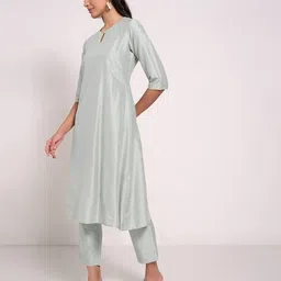 rangmanch by pantaloons Women A-Line Kurta Suit Set with Bracelet Sleeves image 4