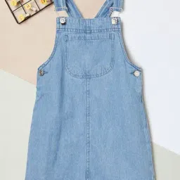 max Girls Denim Pinafore Dress with T-Shirt image 4