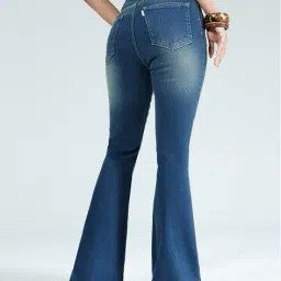 freakins Women Heavily Washed Bootcut Jeans image 4