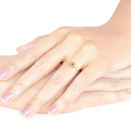 malabar gold & diamonds Yellow Gold Diamond Studded Finger Ring image 4