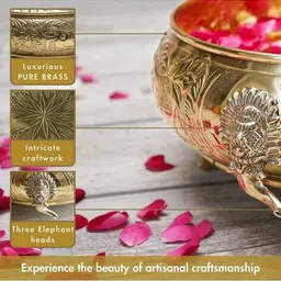 behoma Elephant-Design Brass Urli Bowl image 4