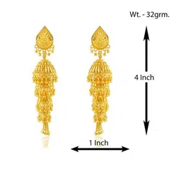 memoir Women Gold Plated Jhumkas Earrings  image 4