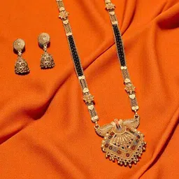 brado jewellery Women Gold Plated Traditional Mangalsutra image 4