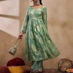 mabish by sonal jain Women Paisley Woven Kurta & Palazzos Set image 4