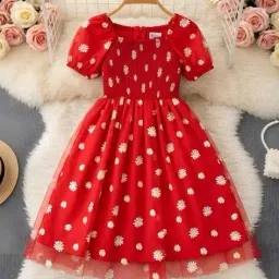 royal taylor Girls Printed Fit and Flare Dress image 4