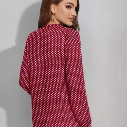 buda jeans co Women Regular Fit Polka-Dot Print Top image 4