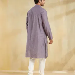 fabindia Men Mandarin Collar Long Kurta image 4