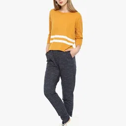 campus sutra Women Textured Track Pants image 4